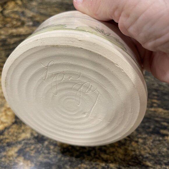 Vtg Handcrafted Lynn Gray Signed Art Pottery Desert Cactus Bowl Rim Pinch Deco - Picture 3 of 16